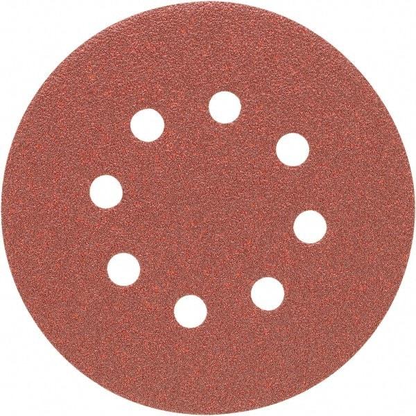 Porter-Cable - 5" Diam, 120 Grit Aluminum Oxide Adhesive PSA Disc - Fine Grade, Tan, C Weighted Backing, Flexible, 13,000 Max RPM - Industrial Tool & Supply