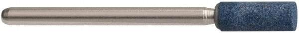 Tru-Maxx - 3/16" Head Diam x 1/2" Thickness, W154, Cylinder End, Aluminum Oxide Mounted Point - Blue-Gray, Fine Grade, 120 Grit, 70,500 RPM - Industrial Tool & Supply