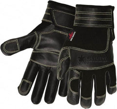 MCR Safety - Size M Cowhide General Protection Work Gloves - For Work & Driver, Uncoated, Adjustable Closure Cuff, Black, Paired - Industrial Tool & Supply