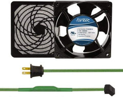 Made in USA - 115 Volts, AC, 103 CFM, Square Tube Axial Fan Kit - 0.26 Amp Rating, 120mm High x 120mm Wide x 38.5mm Deep, Includes Fan, Fan Filter, Thermostatically Controlled Fan Cord - Industrial Tool & Supply