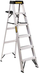 DeWALT - 7 Steps, 8' High, Type IA Rating, Aluminum Step Ladder - 300 Lb Capacity, 24-5/8" Base Width - Industrial Tool & Supply