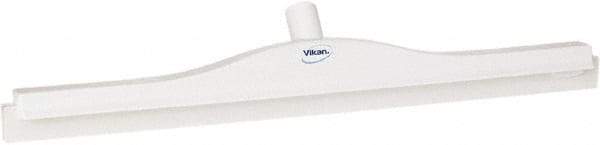 Vikan - 20" Rubber Blade Floor Squeegee - Double Edge, White, Plastic Holder - Industrial Tool & Supply
