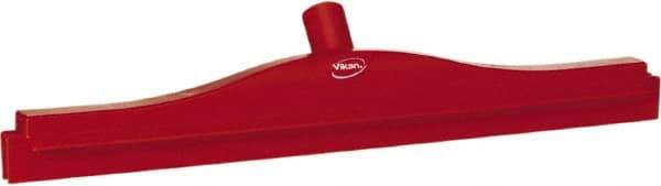 Vikan - 20" Rubber Blade Floor Squeegee - Double Edge, Red, Plastic Holder - Industrial Tool & Supply