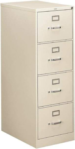 Hon - 18-1/4" Wide x 52" High x 26-1/2" Deep, 4 Drawer Vertical File - Steel, Light Gray - Industrial Tool & Supply