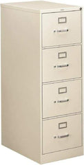 Hon - 18-1/4" Wide x 52" High x 26-1/2" Deep, 4 Drawer Vertical File - Steel, Light Gray - Industrial Tool & Supply