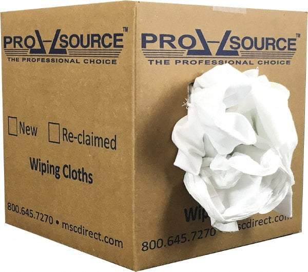 PRO-SOURCE - Cotton Reclaimed Rags - White, Sheeting, Lint Free, 5 Lbs. at 3 to 5 per Pound, Box - Industrial Tool & Supply