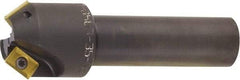 Kyocera - 55° Lead Angle, 2.014" Max Cut Diam, 0.327" Max Depth of Cut, Indexable Chamfer & Angle End Mill - 2 Inserts, XPMT 15T3.. Insert Style, 3.15" OAL, Straight Shank - Industrial Tool & Supply