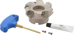 Iscar - 3.37" Cut Diam, 1" Arbor Hole, 0.18" Max Depth of Cut, 50° Indexable Chamfer & Angle Face Mill - 6 Inserts, IQ845 SYHU 07.. Insert, Right Hand Cut, Through Coolant, Series DoveIQMill - Industrial Tool & Supply