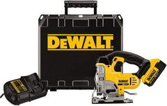 DeWALT - 20 Volt, 3,000 SPM, 1" Stroke Length, Lithium-Ion Cordless Jigsaw - 90° Cutting Angle, Series 20V MAX Battery Included - Industrial Tool & Supply