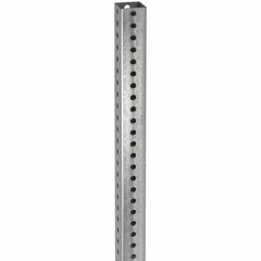 TAPCO - 8' High, Galvanized Traffic Sign Post - Steel, 7/16" Hole Diam, Silver - Industrial Tool & Supply