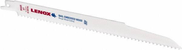 Lenox - 9" Long x 3/4" Thick, Bi-Metal Reciprocating Saw Blade - Straight Profile, 6 TPI, Toothed Edge - Industrial Tool & Supply