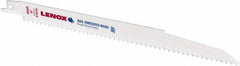 Lenox - 9" Long x 3/4" Thick, Bi-Metal Reciprocating Saw Blade - Straight Profile, 6 TPI, Toothed Edge - Industrial Tool & Supply