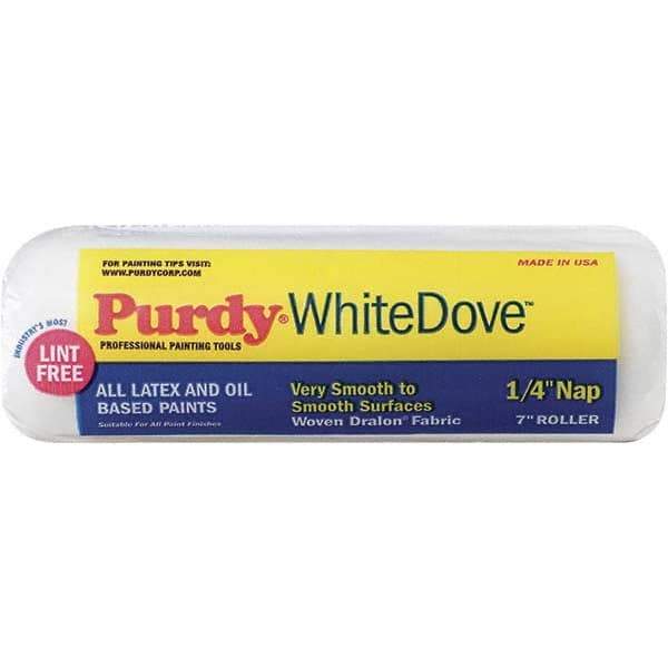 Purdy - 1/4" Nap, 7" Wide Paint Roller Cover - Smooth to Semi-Smooth Texture, Woven Dralon Fabric - Industrial Tool & Supply