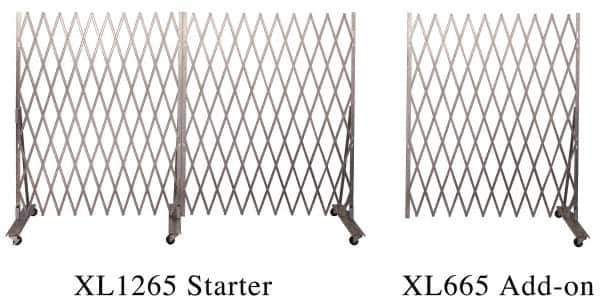 Illinois Engineered Products - 78" High Portable Traffic Control Gate - Galvanized Steel, Silver - Industrial Tool & Supply