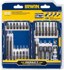 Irwin - 26 Piece, Phillips, Square, Torx, Hex Nutsetter Handle, Drive Set - 1/4 to 3/8" Hex, #1 to #3 - Industrial Tool & Supply