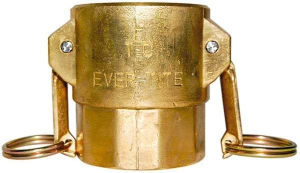 EVER-TITE Coupling Products - 2-1/2" Brass Cam & Groove Suction & Discharge Hose Female Coupler Female NPT Thread - Part D, 2-1/2" Thread, 250 Max psi - Industrial Tool & Supply
