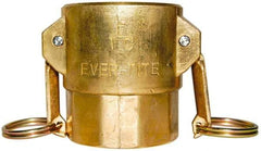 EVER-TITE Coupling Products - 2" Brass Cam & Groove Suction & Discharge Hose Female Coupler Female NPT Thread - Part D, 2" Thread, 350 Max psi - Industrial Tool & Supply