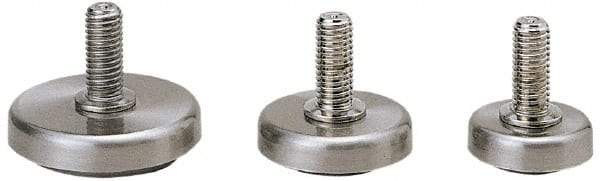 Sugatsune - 3/8-16 Bolt Thread, 36mm High Leveling Guide Stud Mount Leveling Pad & Mount - 440 Max Lb Capacity, 1-17/64" Base Diam - Industrial Tool & Supply