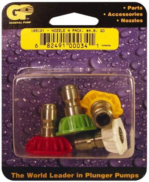 Value Collection - 5,000 psi Fixed, Quick Disconnect Pressure Washer Nozzle - 4.5mm Orifice Diam, 1/4" Thread - Industrial Tool & Supply