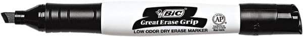 Bic - Black, Chisel Tip Dry Erase Markers - For Use with Dry Erase Boards - Industrial Tool & Supply