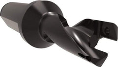 Allied Machine and Engineering - Series 18, 18 to 20mm Diam, 1" Diam Straight Shank with Flange, Helical Flute Spade Drill - 7/8" Max Depth, 2-13/64" Body Length, 4-31/64" OAL, Short Length, Through Coolant - Industrial Tool & Supply