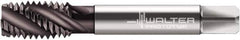 Walter-Titex - 7/16-20 UNF 3 Flute 3B Modified Bottoming Spiral Flute Tap - Cobalt, Oxide Finish, 3-5/32" OAL, Right Hand Flute, Right Hand Thread, Series A23553 - Exact Industrial Supply