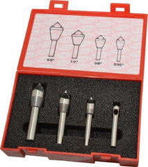 Keo - 4 Piece, 5/16 to 5/8" Head Diam, 60° Included Angle, Single End Countersink Set - Industrial Tool & Supply