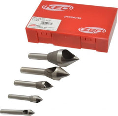 Keo - 5 Piece, 5/16 to 1" Head Diam, 60° Included Angle, Single End Countersink Set - Industrial Tool & Supply