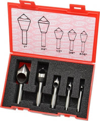 Keo - 5 Piece, 5/16 to 1" Head Diam, 82° Included Angle, Single End Countersink Set - Industrial Tool & Supply