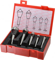 Keo - 5 Piece, 5/16 to 1" Head Diam, 100° Included Angle, Single End Countersink Set - Industrial Tool & Supply