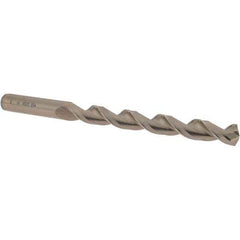 Cleveland - Letter U 135° Cobalt Jobber Drill - Gold Finish Finish, Right Hand Cut, Parabolic Flute, Straight Shank, 5" OAL, Split Point - Industrial Tool & Supply