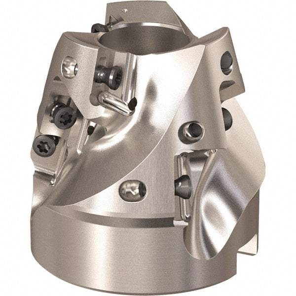 Seco - 51.5mm Cut Diam, 22mm Arbor Hole, 31mm Max Depth of Cut, 75° Indexable Chamfer & Angle Face Mill - 9 Inserts, XO.. 1204 Insert, Right Hand Cut, 9 Flutes, Through Coolant, Series R220.49 - Industrial Tool & Supply