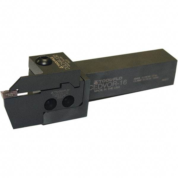 Tool-Flo - CEDVOR, External, Right Hand, Indexable Grooving Tool Holder - 1-1/4" Shank Height, 1-1/4" Shank Width, 5.19" OAL - Industrial Tool & Supply