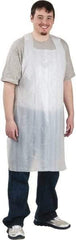 PRO-SAFE - 28" Wide x 46" Long x 1 mil Thick Coat Apron - Polyethylene, White, Waterproof - Industrial Tool & Supply