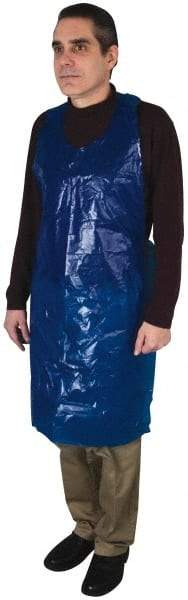 PRO-SAFE - 28" Wide x 46" Long x 4 mil Thick Coat Apron - Polyethylene, Blue, Waterproof - Industrial Tool & Supply