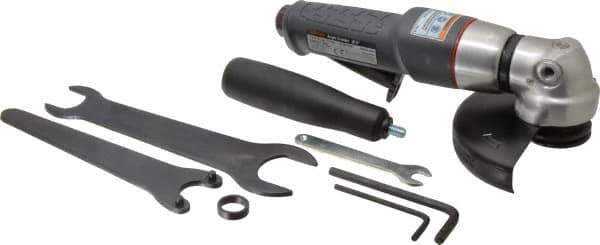 Ingersoll-Rand - 5" Wheel Diam, 12,000 RPM, Pneumatic Angle & Disc Grinder - 5/8-11 Spindle, 41 CFM, Rear Exhaust - Industrial Tool & Supply