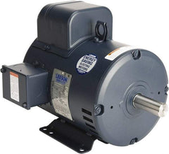 Leeson - 7-1/2 Max hp, 3,600 Max RPM, Capacitor Start Electric AC DC Motor - 230 V Input, Single Phase, 184T Frame, 1-1/8" Shaft Diam, Rigid Base Mount, Drip-proof Enclosure - Industrial Tool & Supply