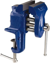 Yost Vises - 2-1/2" Jaw Width, 2-1/4" Opening Capacity, 1-1/4" Throat Depth, Cast Iron Stationary Bench Vise - Clamp-On Base Attachment - Industrial Tool & Supply