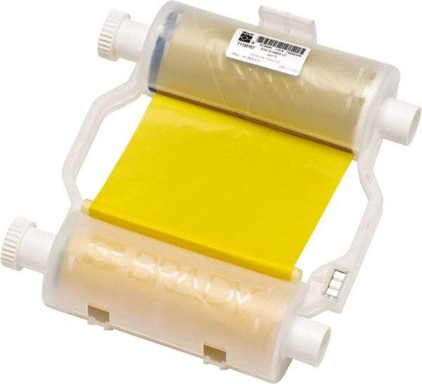 Brady - 4.33" Wide, Yellow & White Resin Ribbon 1 Color Ribbon Cartridge - For BBP30 Label Printer, BBP33 Label Printer, BBP35 Multicolor Sign & Label Printer, BBP37 Color & Cut Sign & Label Printer, BradyPrinter S3100, BBP31 Sign & Label Printer - Industrial Tool & Supply
