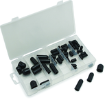 80 Pc. Vacuum Cap Assortment - 3/16" - 3/8". Constructed of heat resistant Buna-N Rubber - Industrial Tool & Supply