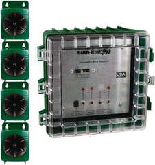Bird-X - 3,600 Sq Ft Coverage Electronic Animal Repellent - AC Adapter, Targets Pigeons, Crows, Sparrows, Starlings, Grackles, Gulls, Cormorants - Industrial Tool & Supply
