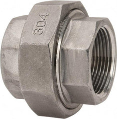 Value Collection - 1-1/4" Grade 304 Stainless Steel Pipe Union - FNPT x FNPT End Connections, 150 psi - Industrial Tool & Supply