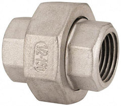 Value Collection - 1/2" Grade 304 Stainless Steel Pipe Union - FNPT x FNPT End Connections, 150 psi - Industrial Tool & Supply