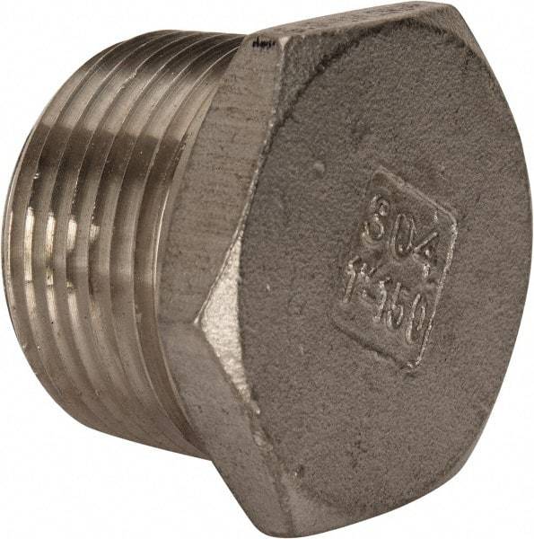 Value Collection - 1" Grade 304 Stainless Steel Pipe Hex Head Plug - MNPT End Connections, 150 psi - Industrial Tool & Supply