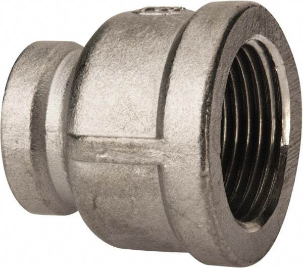 Value Collection - 1 x 1/2" Grade 304 Stainless Steel Pipe Reducer Coupling - FNPT x FNPT End Connections, 150 psi - Industrial Tool & Supply