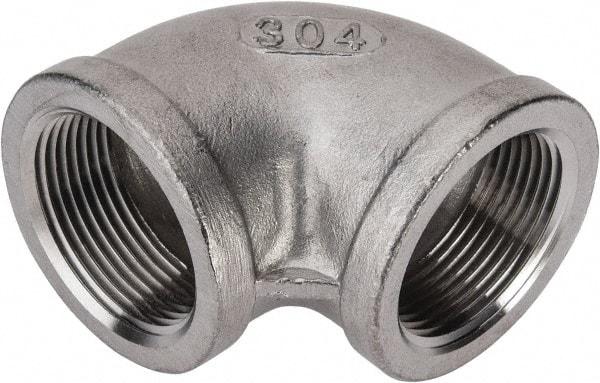 Value Collection - 1-1/4" Grade 304 Stainless Steel Pipe 90° Elbow - FNPT x FNPT End Connections, 150 psi - Industrial Tool & Supply