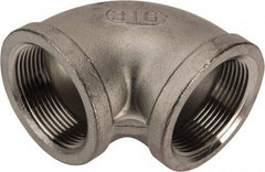 Value Collection - 1-1/2" Grade 316 Stainless Steel Pipe 90° Elbow - FNPT x FNPT End Connections, 150 psi - Industrial Tool & Supply
