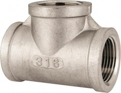 Value Collection - 1" Grade 316 Stainless Steel Pipe Tee - FNPT x FNPT x FNPT End Connections, 150 psi - Industrial Tool & Supply