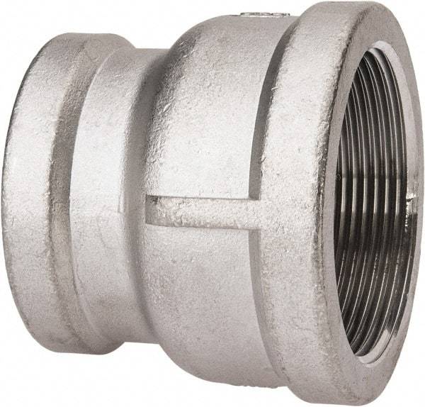 Value Collection - 2 x 1-1/2" Grade 316 Stainless Steel Pipe Reducer Coupling - FNPT x FNPT End Connections, 150 psi - Industrial Tool & Supply