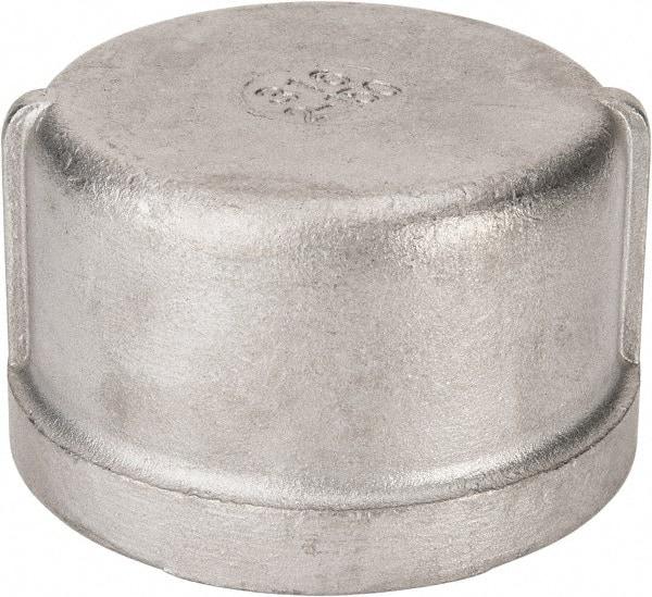 Value Collection - 2" Grade 316 Stainless Steel Pipe End Cap - FNPT End Connections, 150 psi - Industrial Tool & Supply